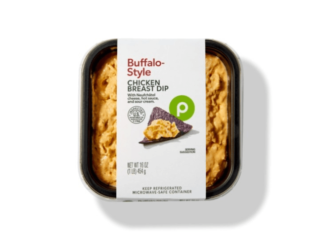 a container of buffalo chicken dip.