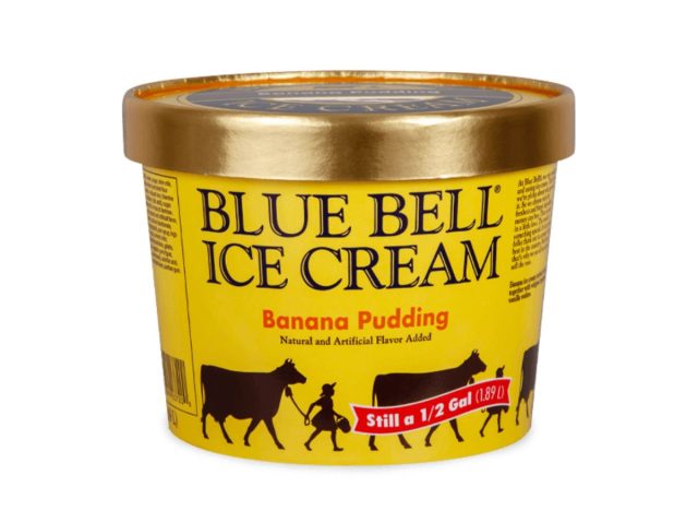 carton of Blue Bell banana ice cream