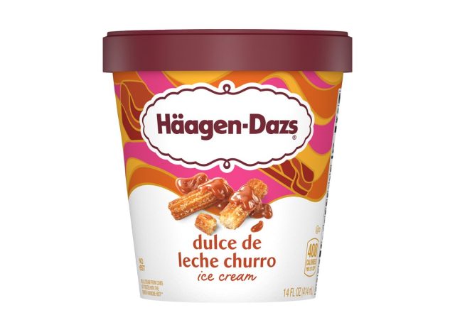 carton of Haagen Dazs ice cream on a white background