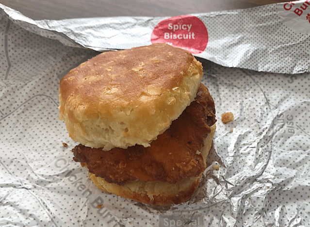 spicy chicken biscuit sandwich 