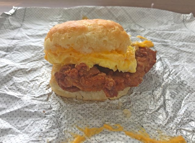 a chicken egg and cheese biscuit from chick fil a