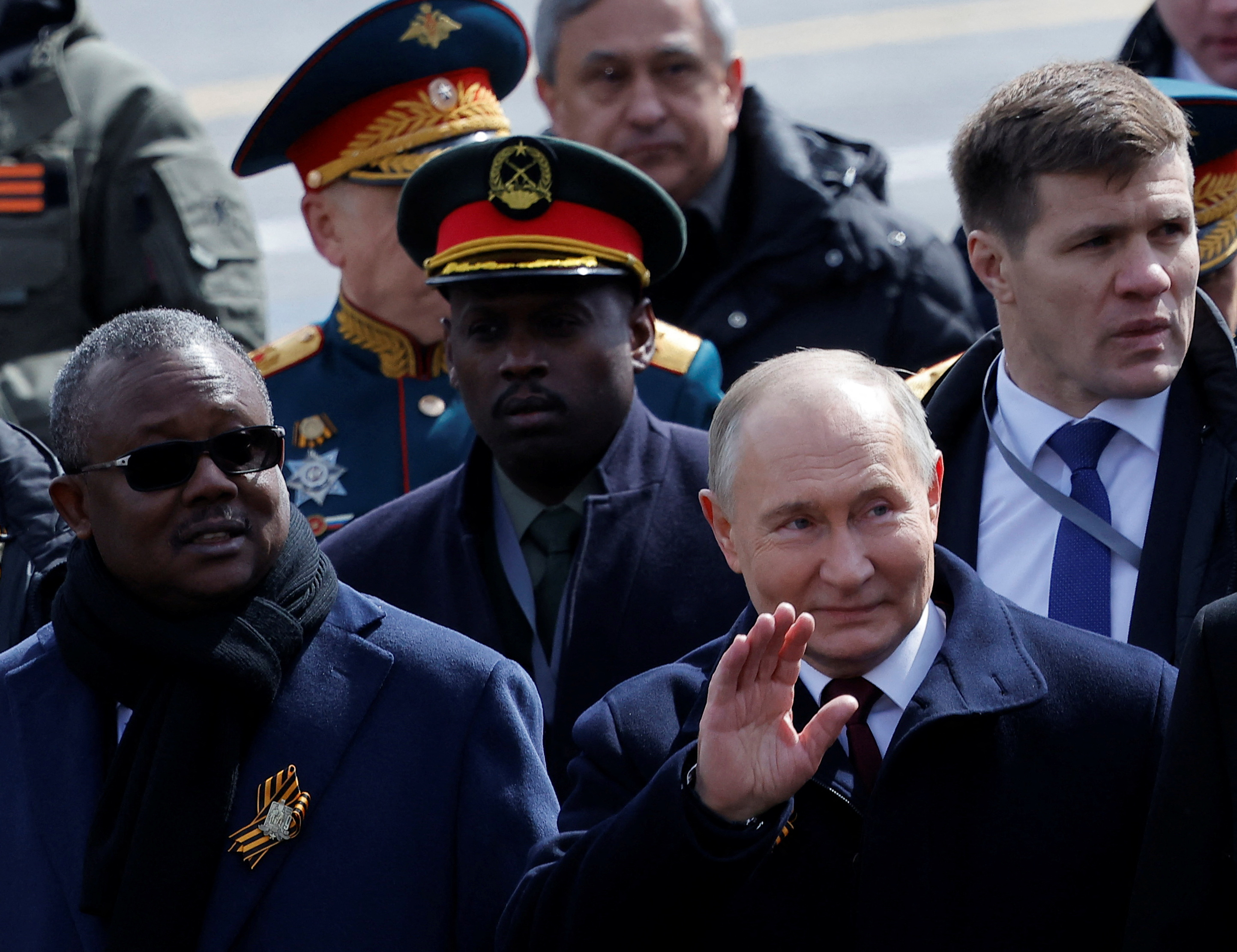 Wladimir Putin bei der Parade auf dem Roten Platz in Moskau