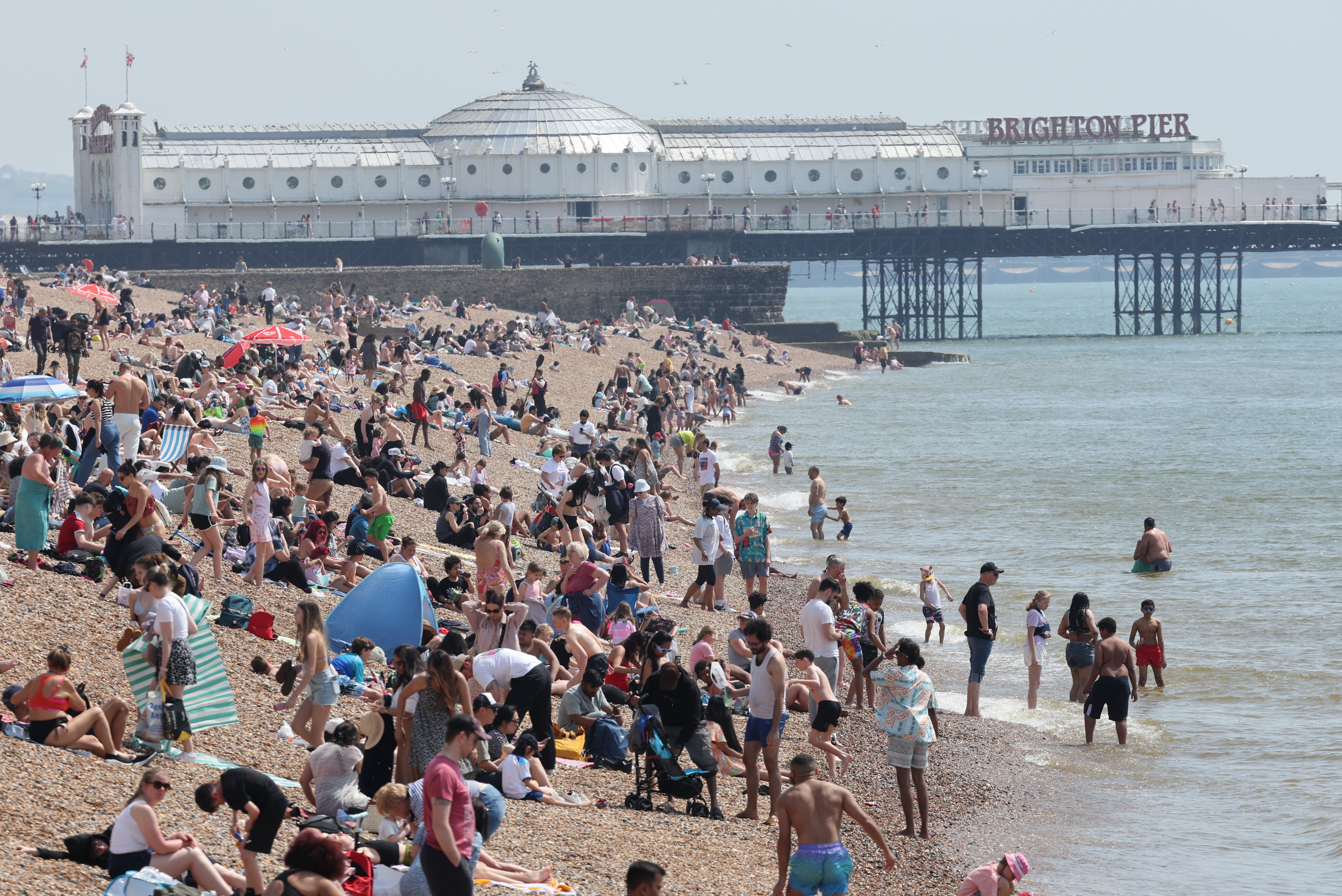 Der Strand von Brighton war heute Morgen überfüllt